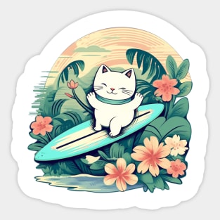 Lucky Cat Surf Paradise Sticker